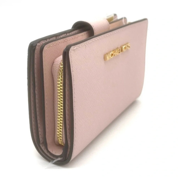 Michael Kors Medium Bifold Zip Chain Wallet Powder Blush (NWT) - Picture 4 of 9